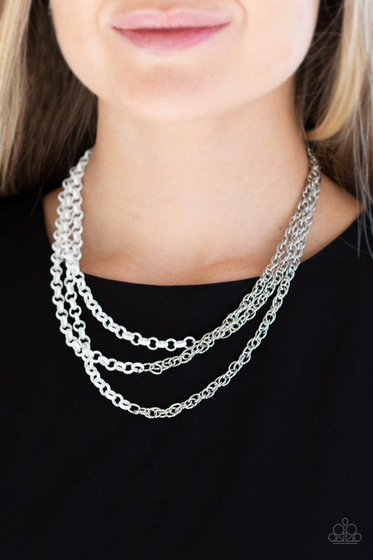 Paparazzi Accessories-Turn Up The Volume - White Necklace