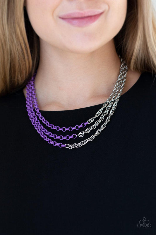 Paparazzi Accessories-Turn Up The Volume - Purple Necklace
