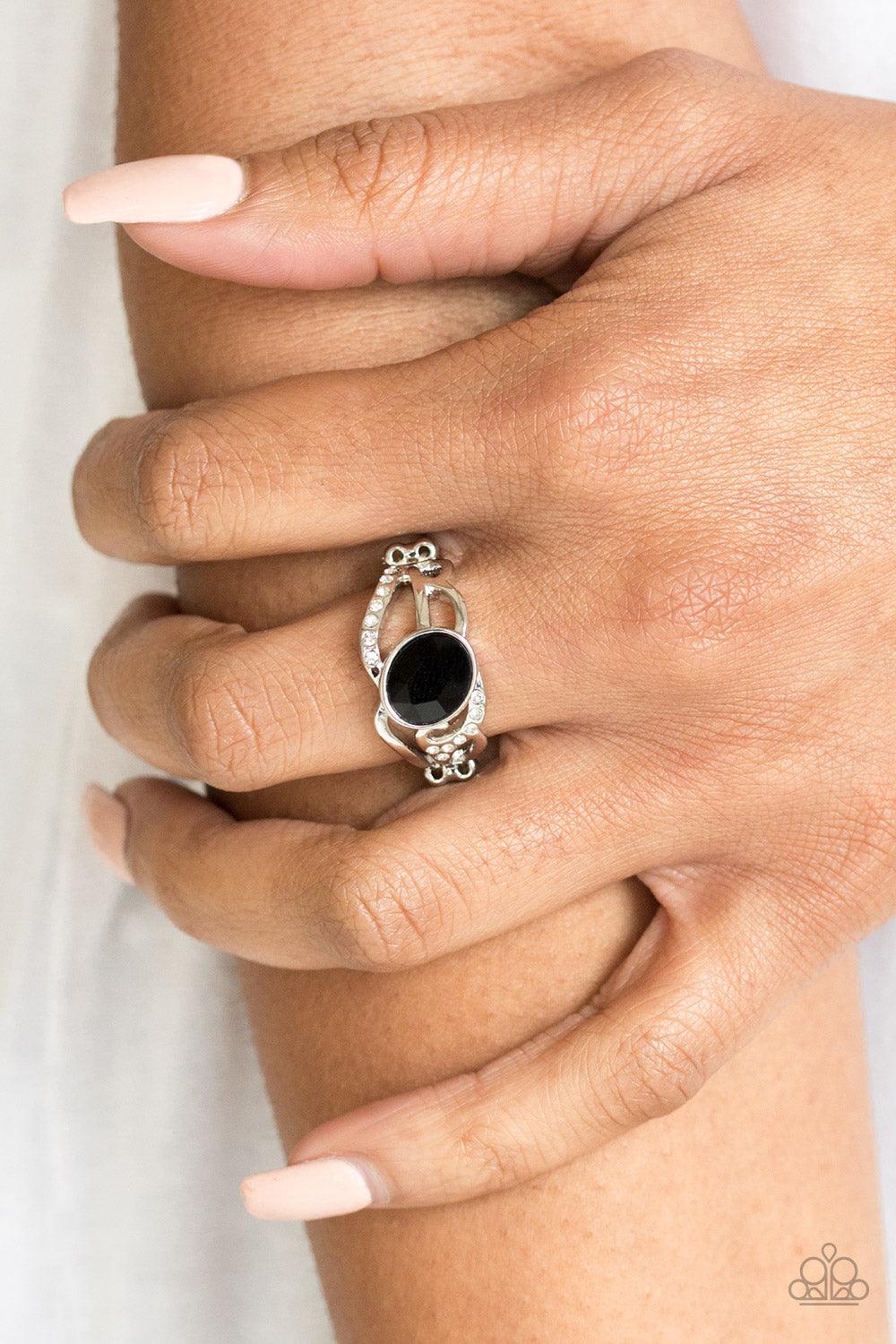 Paparazzi Accessories-Couldnt Care FLAWLESS - Black Ring