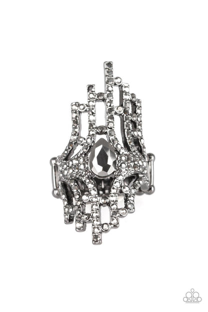 Modern Muse Black Ring -  Jewelry by Bretta
