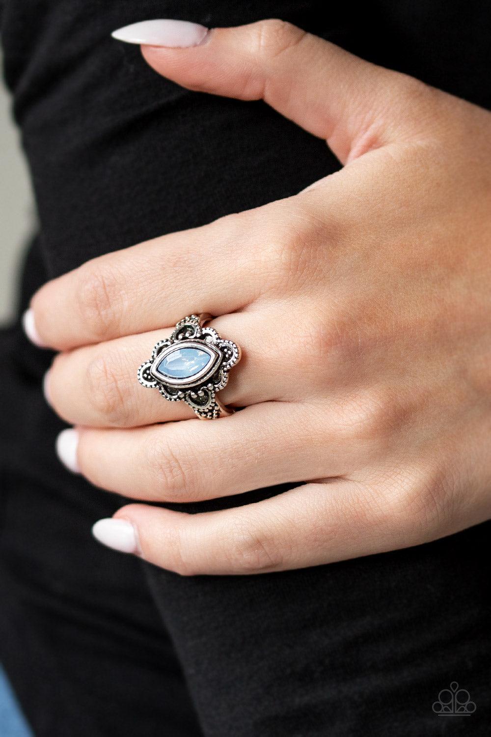 Paparazzi Accessories-Glass Half-COLORFUL - Blue Ring