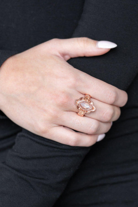 Paparazzi Accessories-Glass Half-COLORFUL - Copper Ring