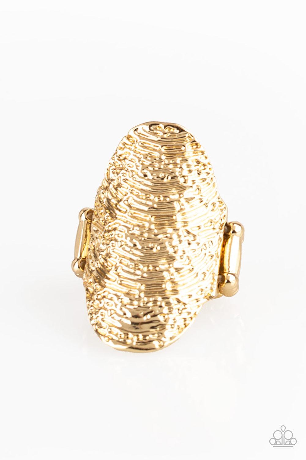 Paparazzi Accessories-Record-Breaking Ripple - Gold Ring