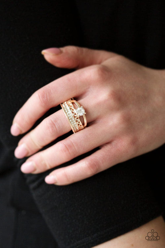 Paparazzi Accessories-The Overachiever - Rose Gold Ring