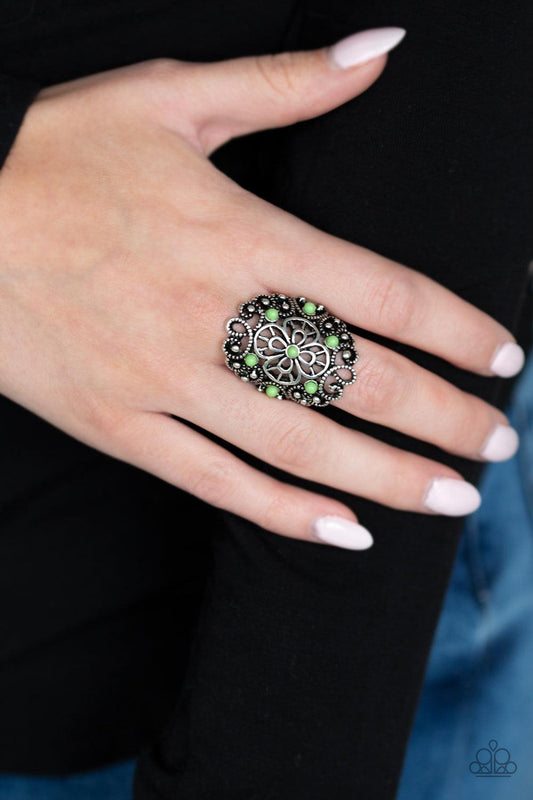 Paparazzi Accessories-Floral Fancies - Green Ring