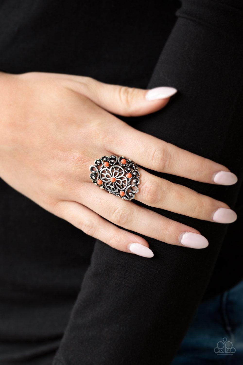 Paparazzi Accessories-Floral Fancies - Orange Ring