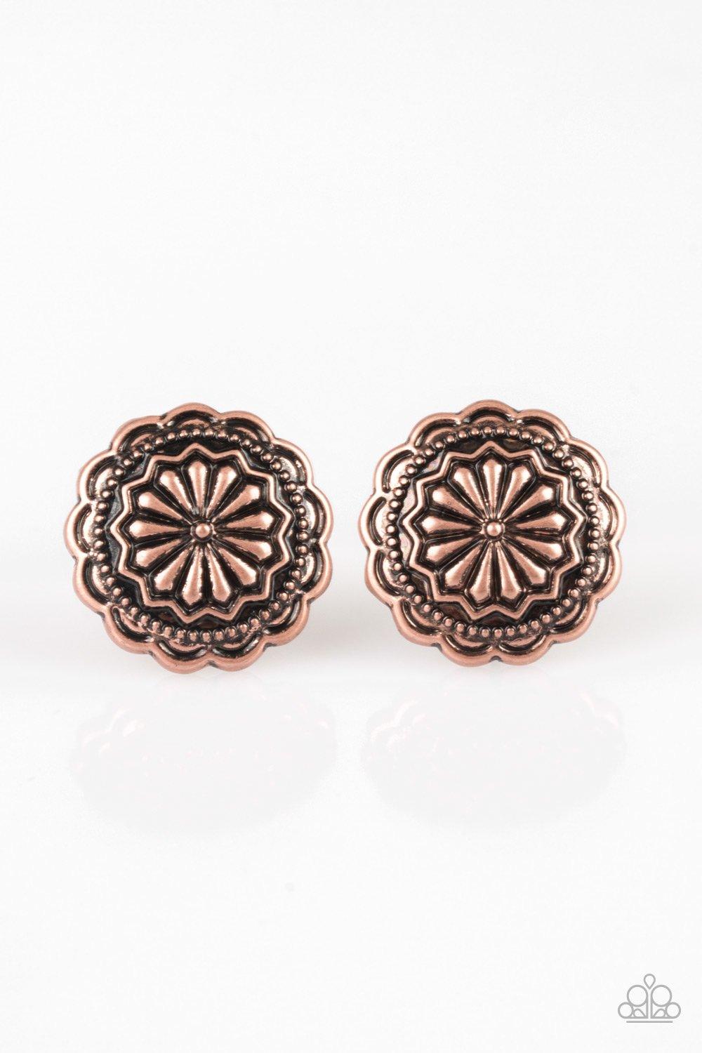 Paparazzi Accessories-Durango Desert - Copper Earrings