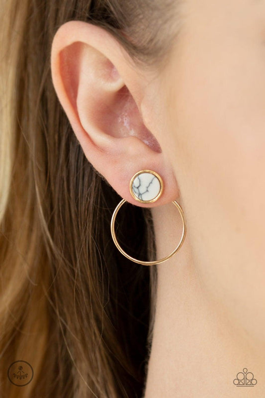 Paparazzi Accessories-Simply Stone Dweller - Gold Earrings