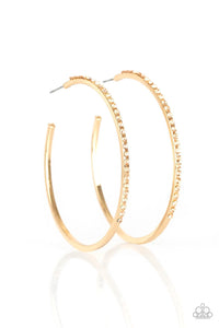 Paparazzi Accessories-Trending Twinkle - Gold Earrings