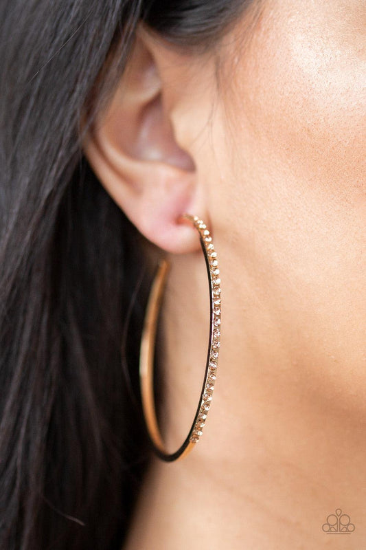 Paparazzi Accessories-Trending Twinkle - Gold Earrings