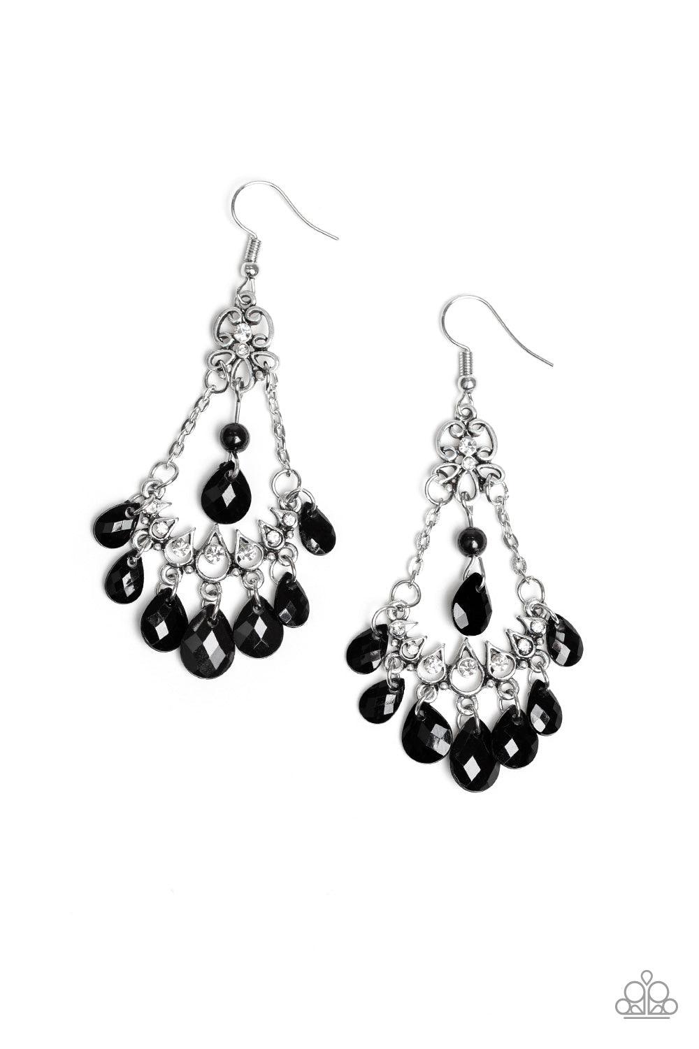 Paparazzi Accessories-Malibu Sunset - Black Earrings