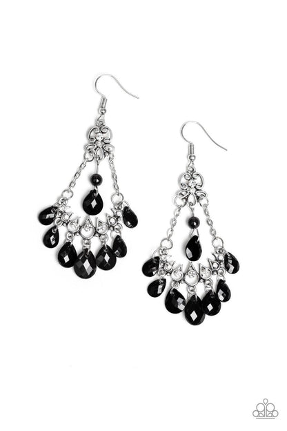 Paparazzi Accessories-Malibu Sunset - Black Earrings