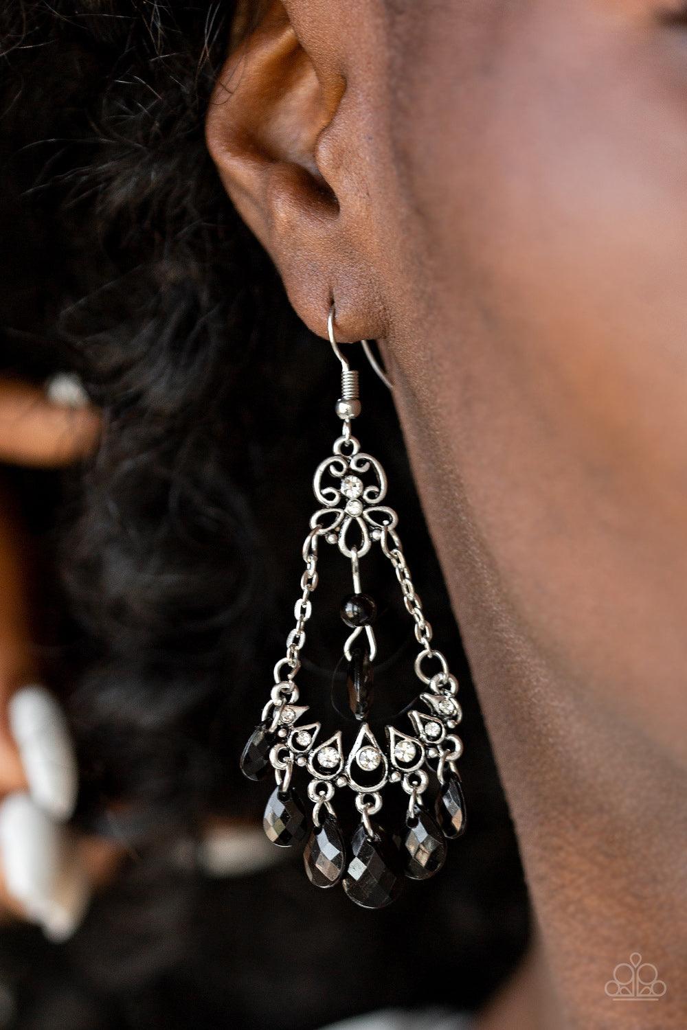 Paparazzi Accessories-Malibu Sunset - Black Earrings