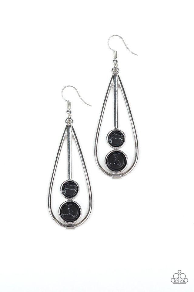 Paparazzi Accessories - Natural Nova - Black Earrings 