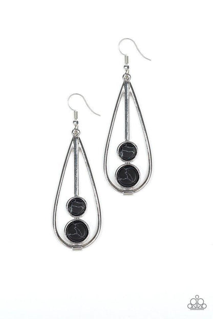 Paparazzi Accessories - Natural Nova - Black Earrings 