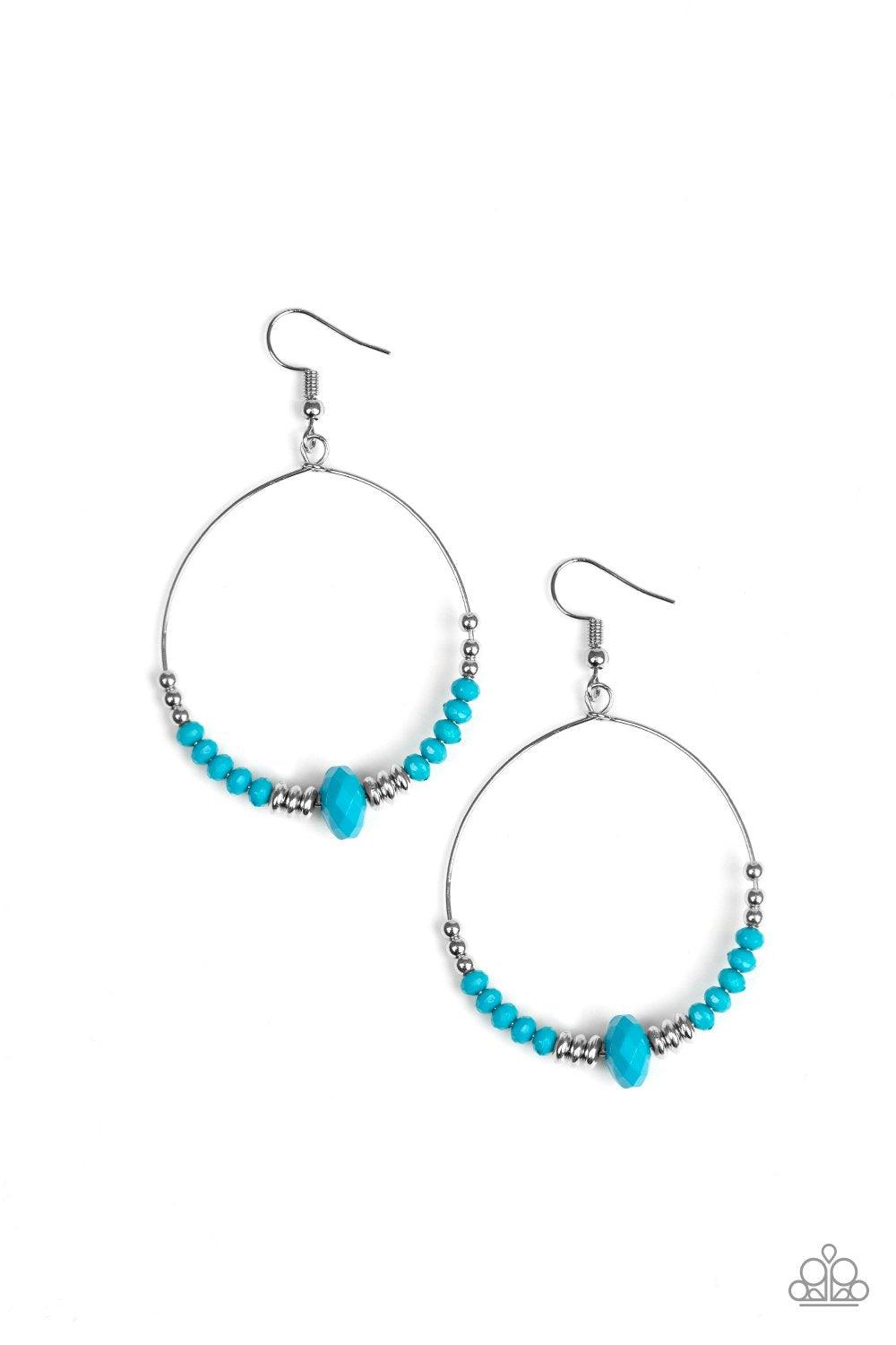 Paparazzi Accessories-Retro Rural - Blue Earrings