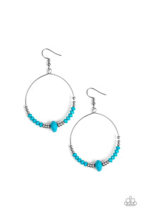 Paparazzi Accessories-Retro Rural - Blue Earrings