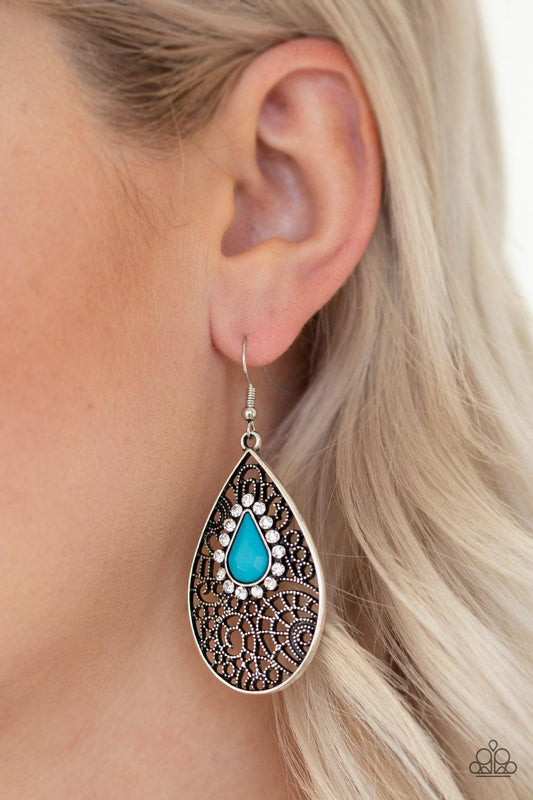 Paparazzi Accessories-Modern Monte Carlo - Blue Earrings