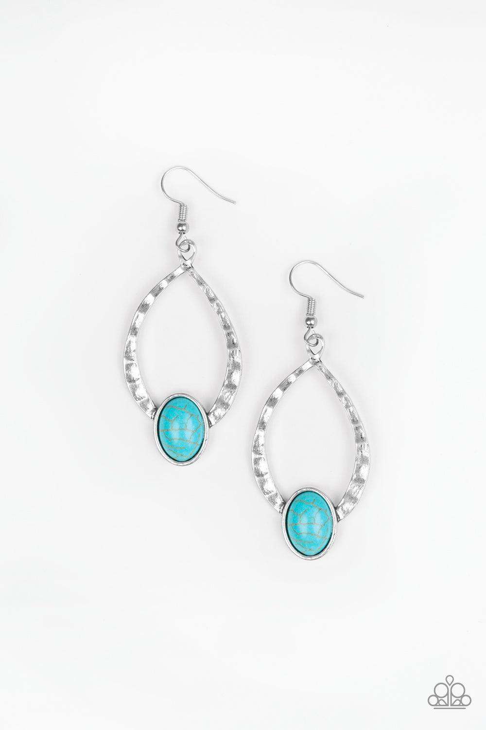 Paparazzi Accessories-Pony Up - Blue Earrings