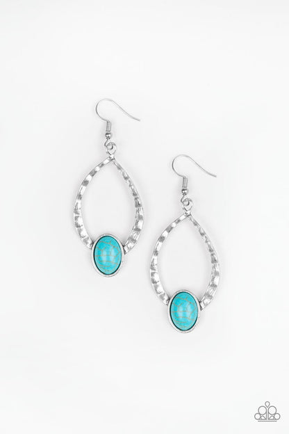 Paparazzi Accessories-Pony Up - Blue Earrings
