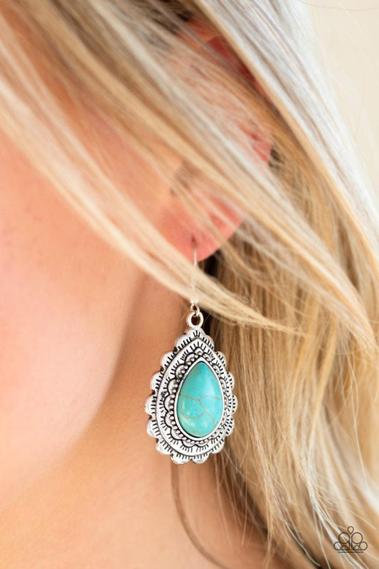 Paparazzi Accessories-Mesa Mustang - Blue Earrings