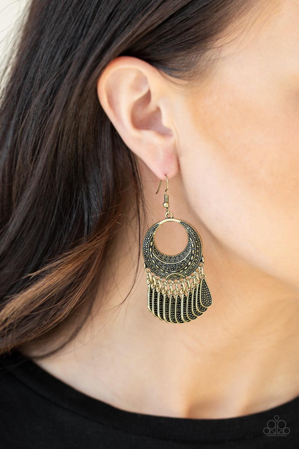 Paparazzi Accessories-Mesa Majesty - Brass Earrings