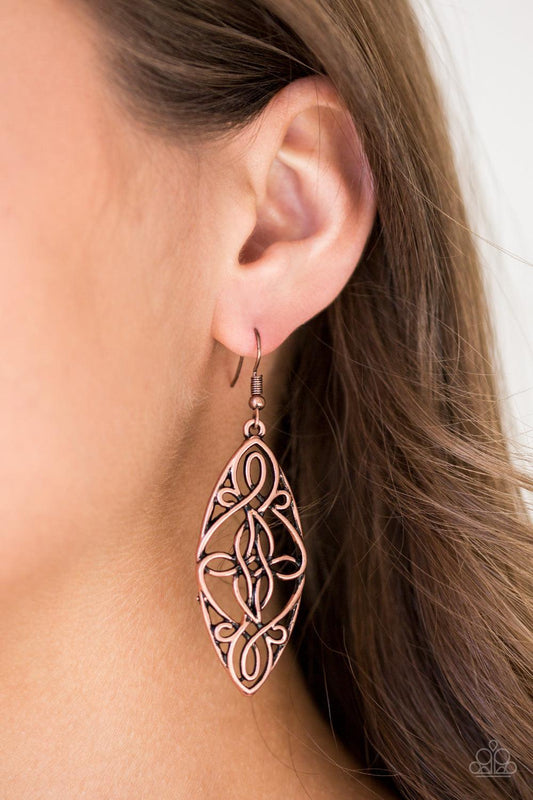 Paparazzi Accessories-Tropical Trend - Copper Earrings