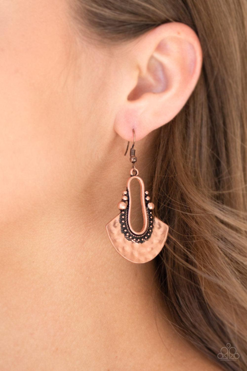 Papparazzi Accessories-When In Cusco - Copper Earring
