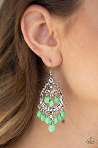 Paparazzi Accessories-Gorgeously Genie - Green Earrings