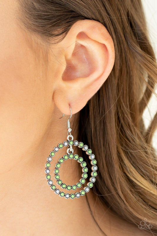 Paparazzi Accessories-Vibrant Venture - Green Earrings