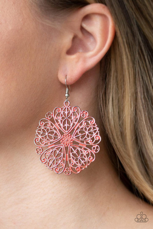 Paparazzi Accessories-Ocean Paradise - Orange Earrings