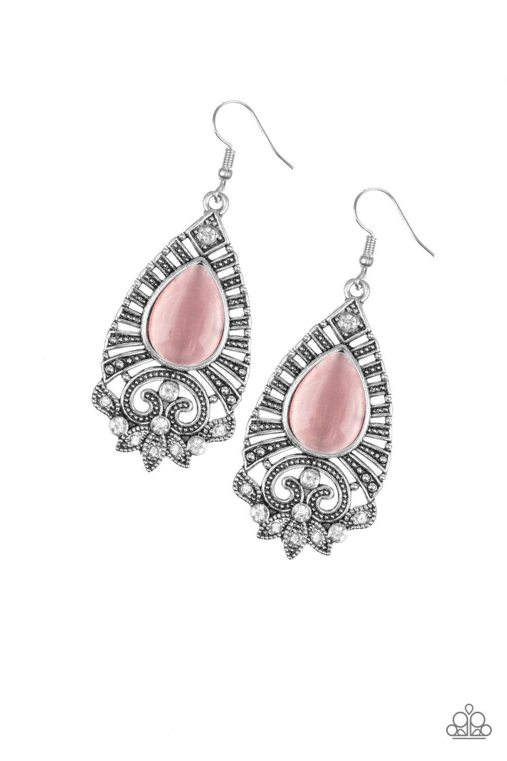 Paparazzi Accessories-Majestically Malibu - Pink Earrings