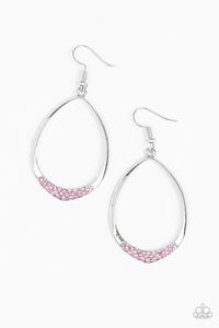 Paparazzi Accessories-REIGN Down - Pink Earrings