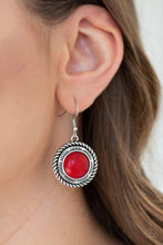 Paparazzi Accessories-Natural-Born Nomad - Red Earrings