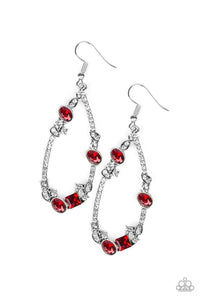 Paparazzi Accessories-Quite The Collection - Red Earrings