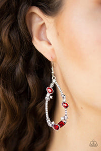 Paparazzi Accessories-Quite The Collection - Red Earrings