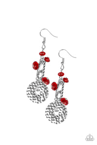 Paparazzi Accessories-Seaside Catch - Red Earrings