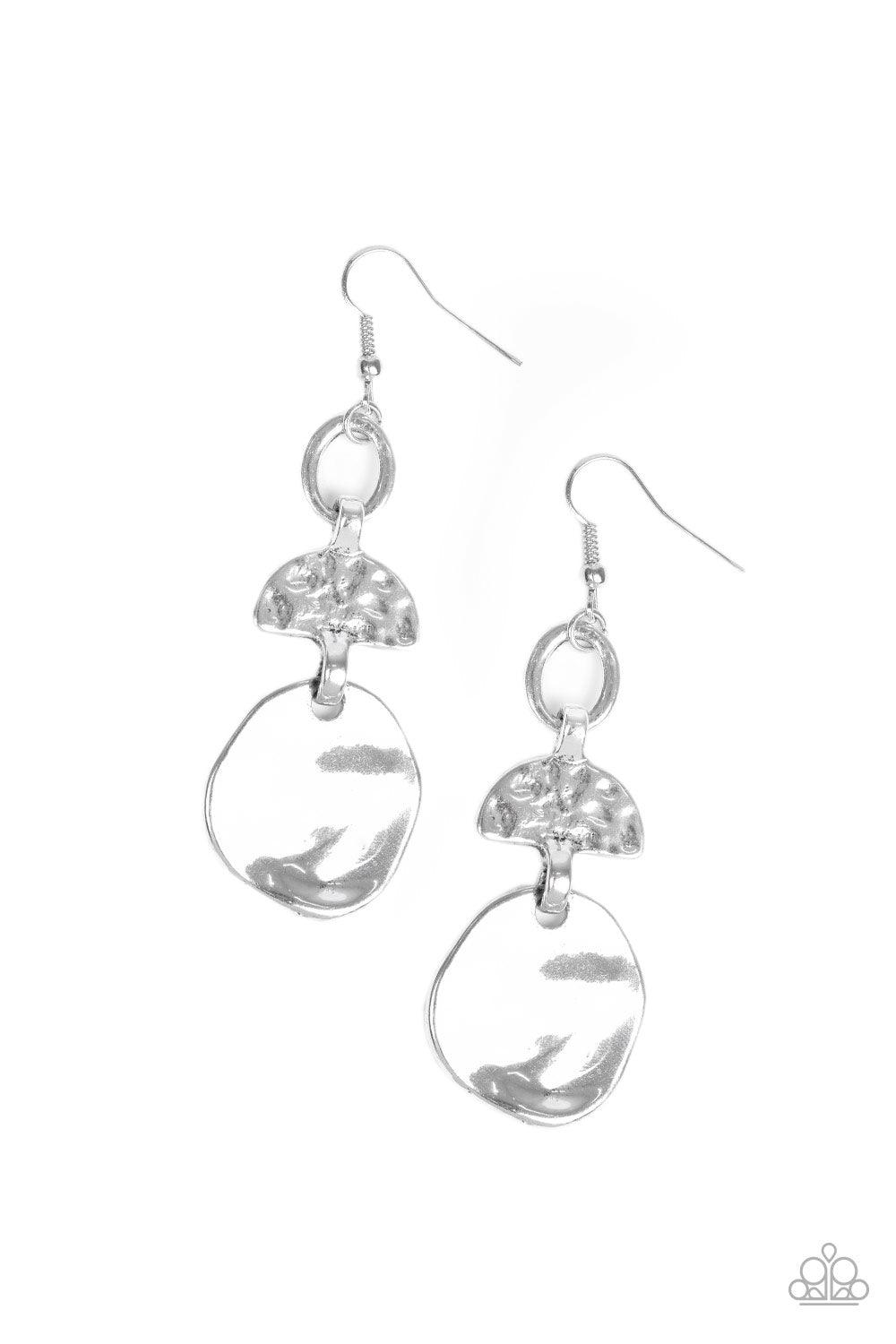 Paparazzi Accessories-Melting Pot - Silver Earrings