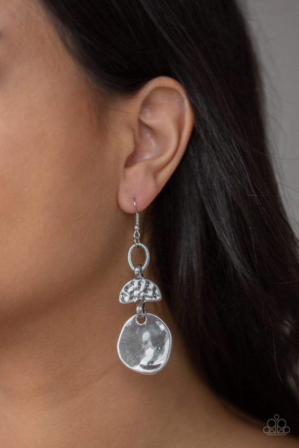 Paparazzi Accessories-Melting Pot - Silver Earrings