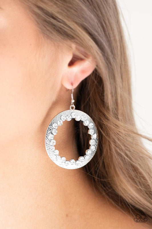 Paparazzi Accessories - Gala Glitter - White Earrings 