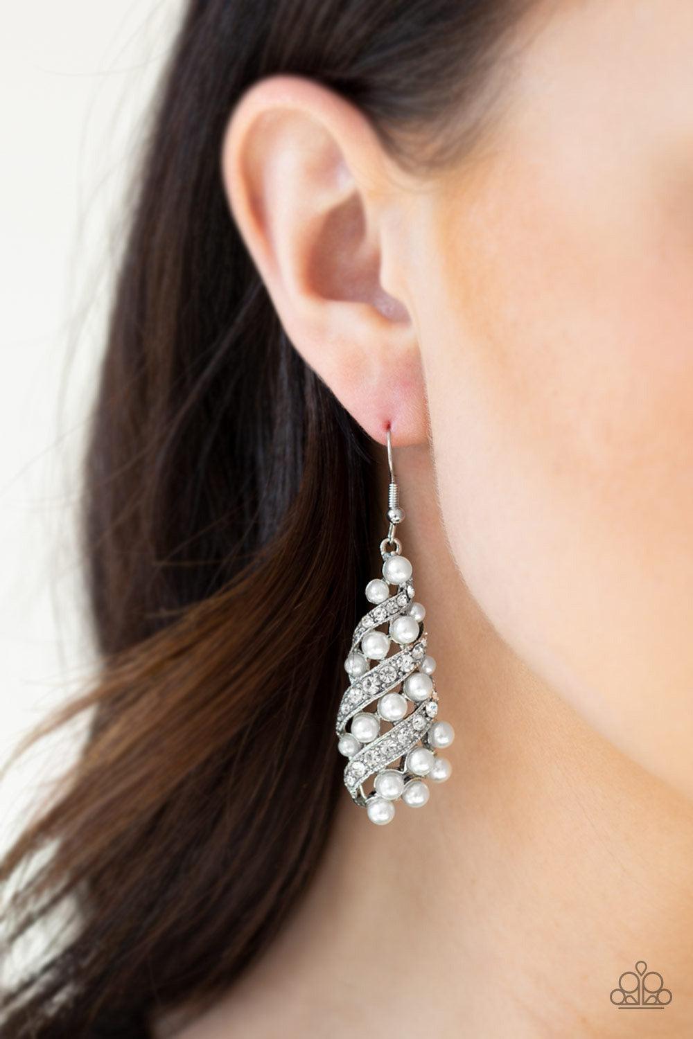  Ballroom Waltz White Earrings - Jewelry by Bretta