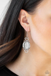 Paparazzi Accessories-Port Royal Princess - White Earrings