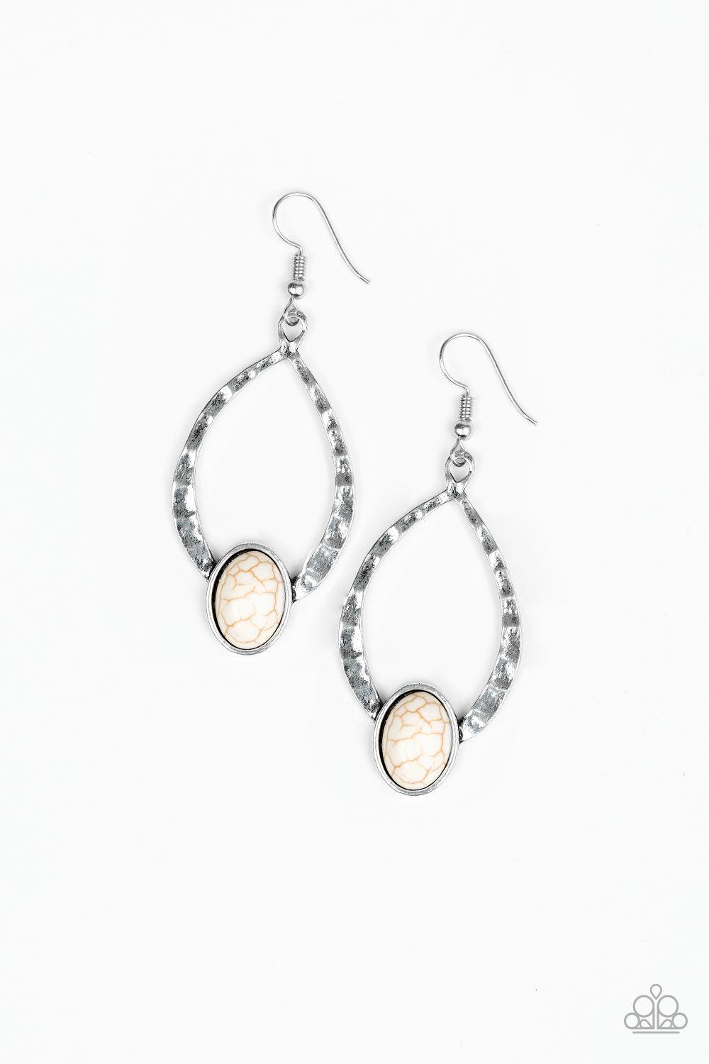 Paparazzi Accessories - Pony Up - White Earrings 