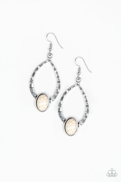 Paparazzi Accessories - Pony Up - White Earrings 