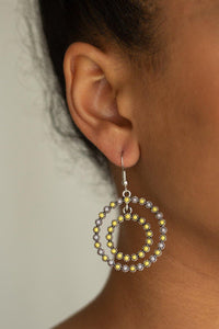 Paparazzi Accessories-Vibrant Venture - Yellow Earrings
