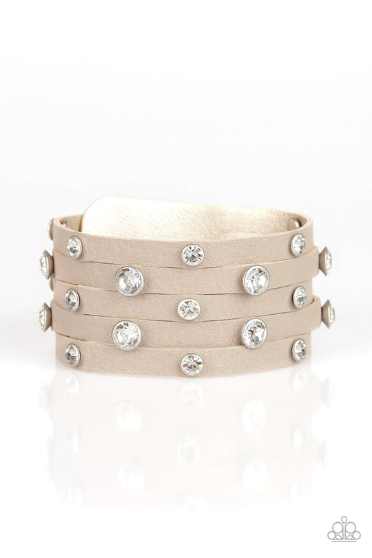 Rhinestone Reputation Brown Bracelet - Jewelry by Bretta
