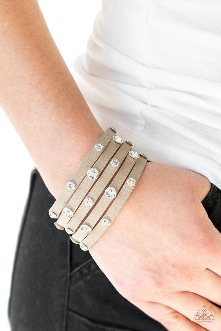 Rhinestone Reputation Brown Bracelet - Jewelry by Bretta