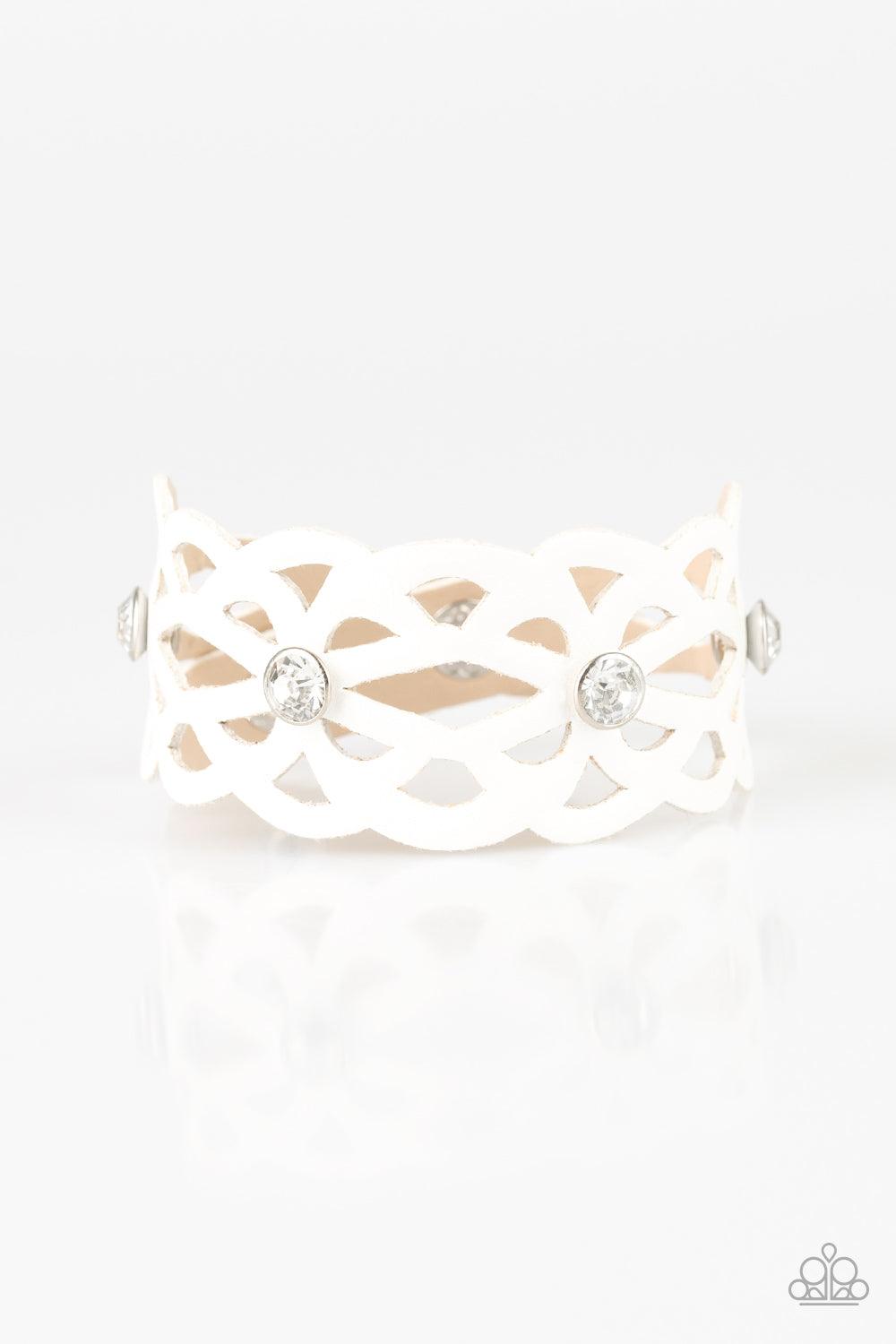Paparazzi Accessories-Runaway Radiance - White Bracelet