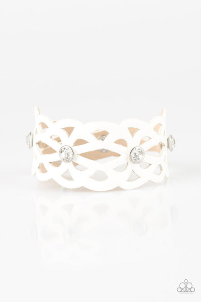Paparazzi Accessories-Runaway Radiance - White Bracelet