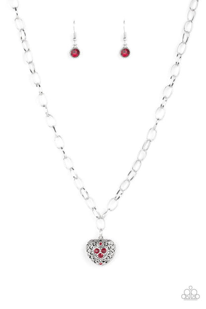 Paparazzi Accessories-No Love Lost - Red Necklace